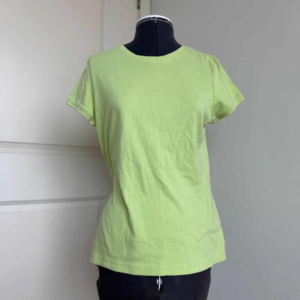 Vintage 90s Lilly Pulitzer‎ Lime Green Cotton T-Shirt Size Large